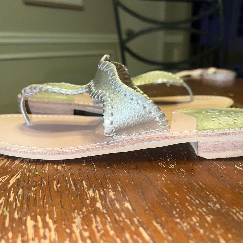 Jack Rogers Gold Sandals Size 8 - Picture 4 of 8